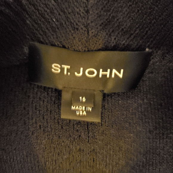 Saint John Dark Brown Sweater / Jacket With Pockets Size 16 - Picture 7 of 7